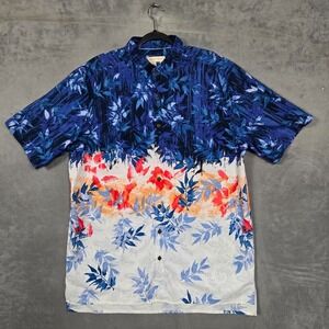 The Territory Ahead Shirt Mens 2XL Floral Blue‎ red White S/S Hawaiian Cotton